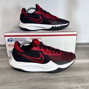 Nike Precision 6 Basketball Shoes Men’s 8.5 Red Black Court Casual Comfy